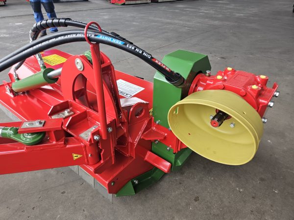 KG-1200 offset flail mower from the rear